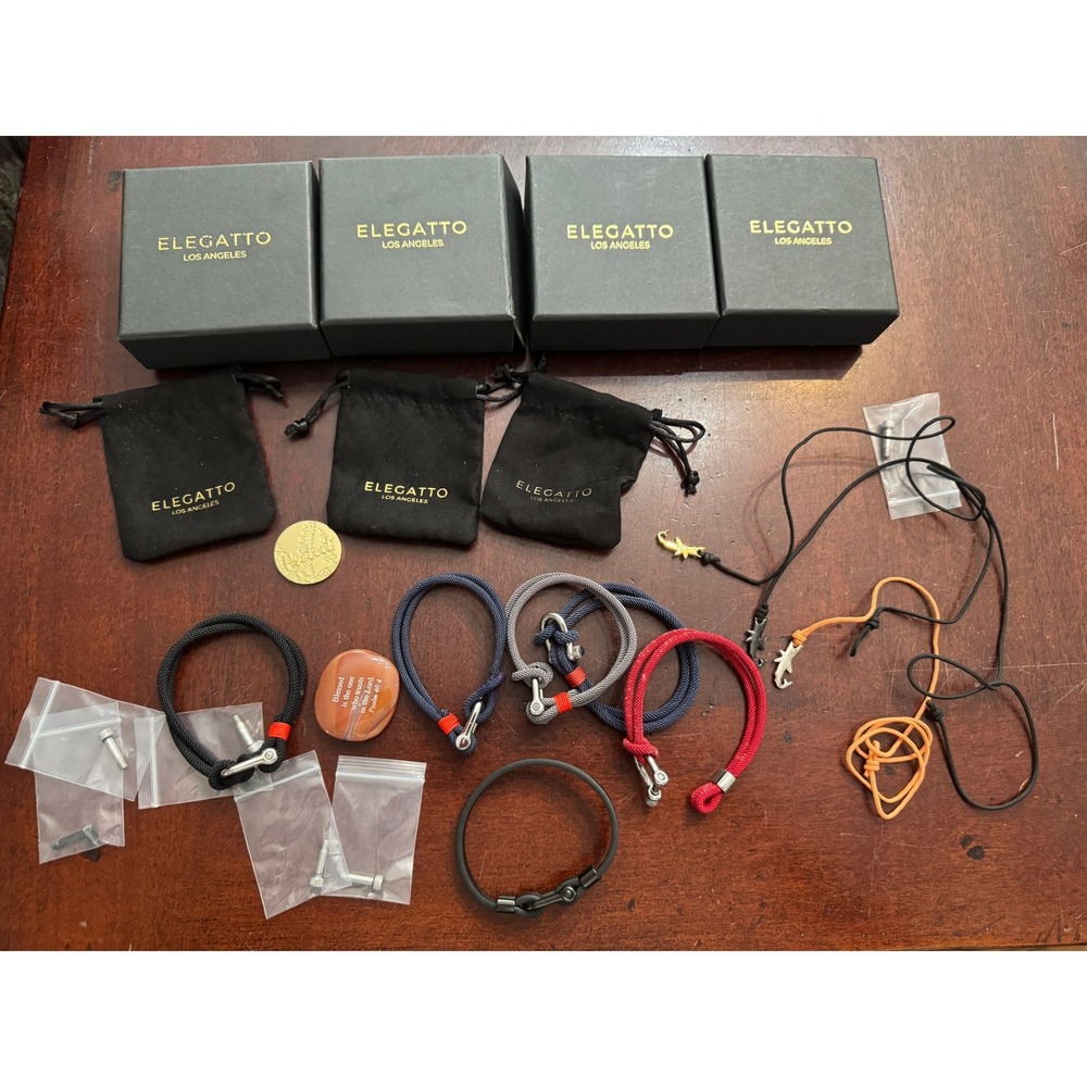 Elegatto Los Angeles Mens Bracelet Necklace Lot Shackle Shark Nautical Jewelry